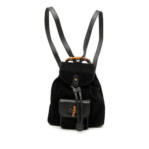Pre-Loved Gucci Suede Bamboo Backpack
